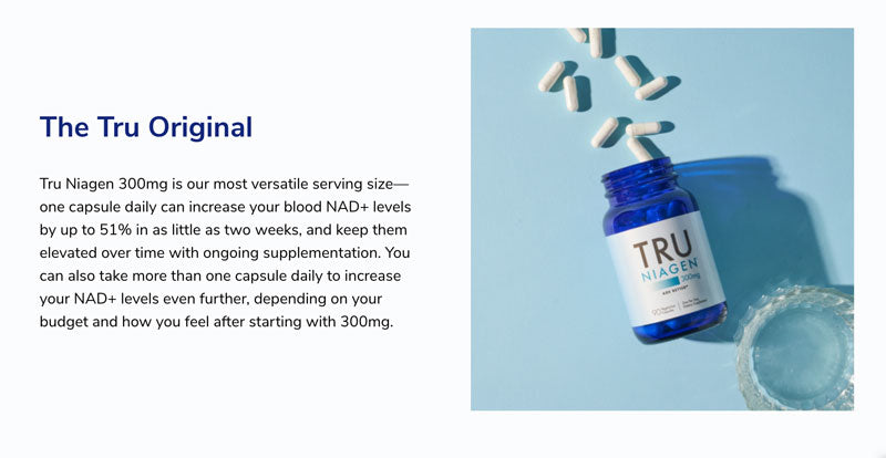 Tru Niagen NAD+ 300 mg Vegetarian Supplements 90 Caps