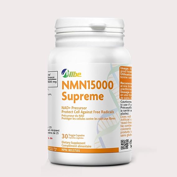 ALLBE NMN 15000 Supreme, 500mg Nicotinamide Mononucleotide, NAD+ Supplement 30 Count