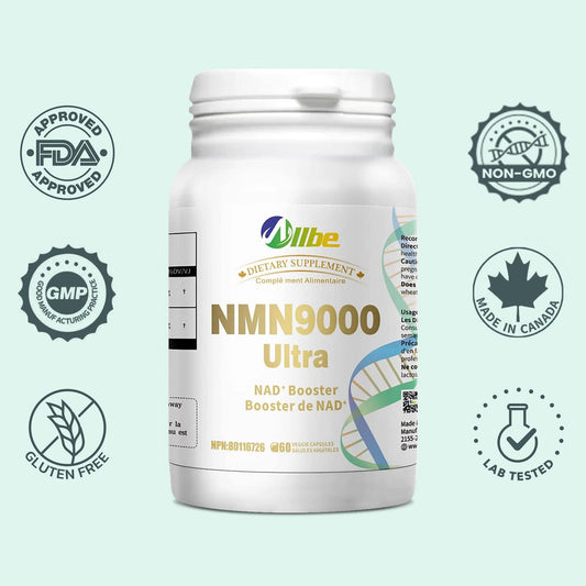 ALLBE NMN 9000 Ultra | 60 Capsules | 99% Purity Nicotinamide Mononucleotide 150 mg Servings | NAD+ Booster Supplement for Cellular Energy Metabolism, Immunity and Aging